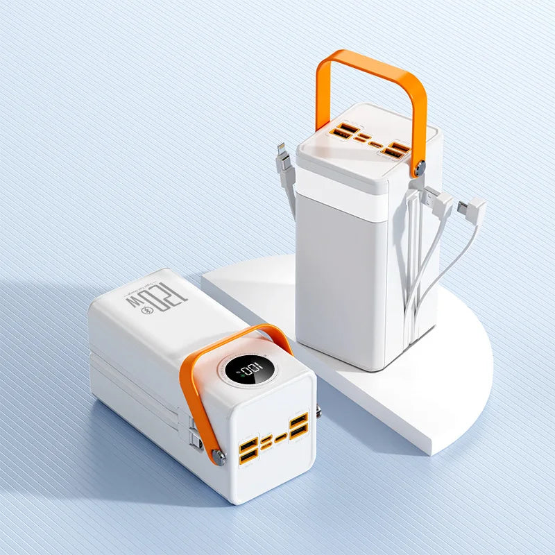 Super Fast Charging 160,000 MAh Power Bank Comes with Line Outdoor Camping Large Capacity BCAK Mobile Power Supply 50000mah