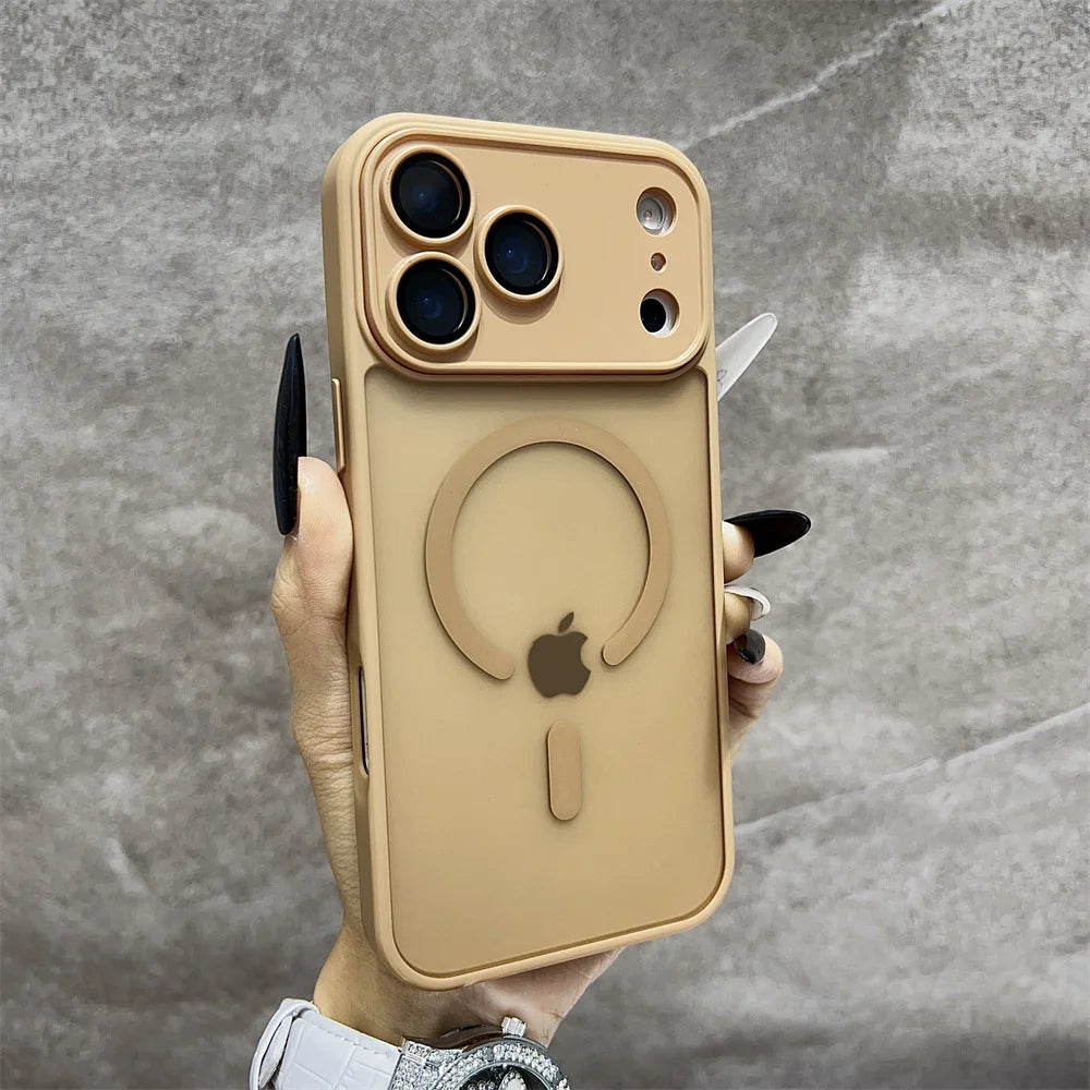 Matte Magnetic Translucent  Wireless Charge Phone Case For iPhone 17 Air 16 15 14 13 12 11 17 Pro Max Magsafe Must-Cover