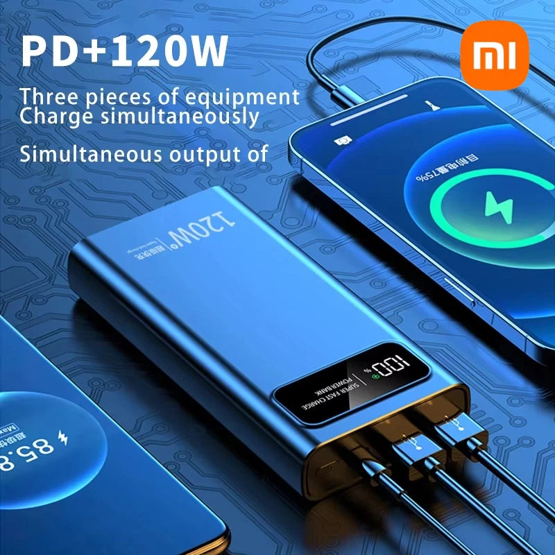 Xiaomi MIJIA 120W Power Bank 200000mAh Ultra Large Capacity Super External Battery LED Display NEW