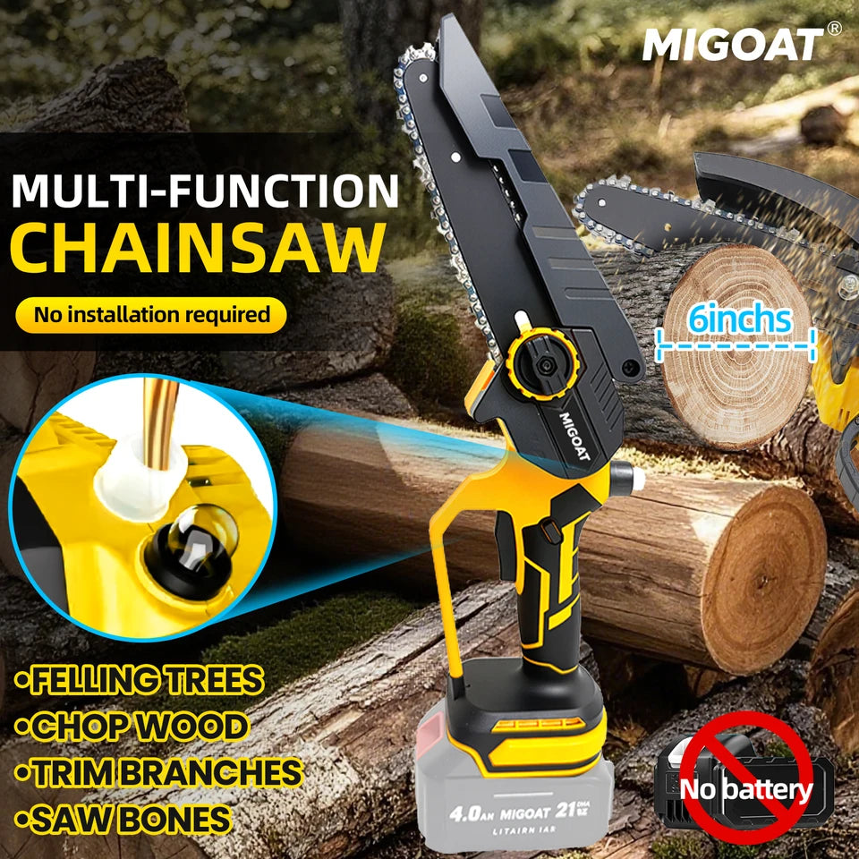 6" Cordless Brushless Electric Chainsaw – Portable Wood Saw for Makita 18V-20V Battery