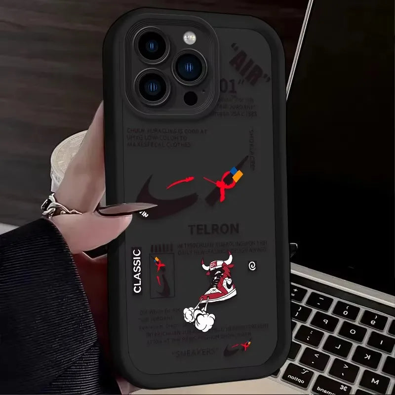 Sport Art Labels Phone Case for iPhone 16 16E 15 14 13 12 11 Pro Max X XS X S Max XR SE 2020 7 8 Shockproof Soft Silicone