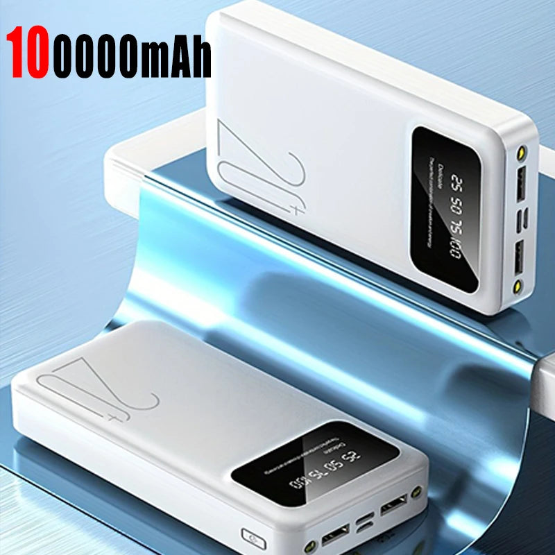 100000mAh Ultra Large Capacity Portable Power Bank With Fast Charging And LED Flashlight Function Suitable For IPhone Xiaomi