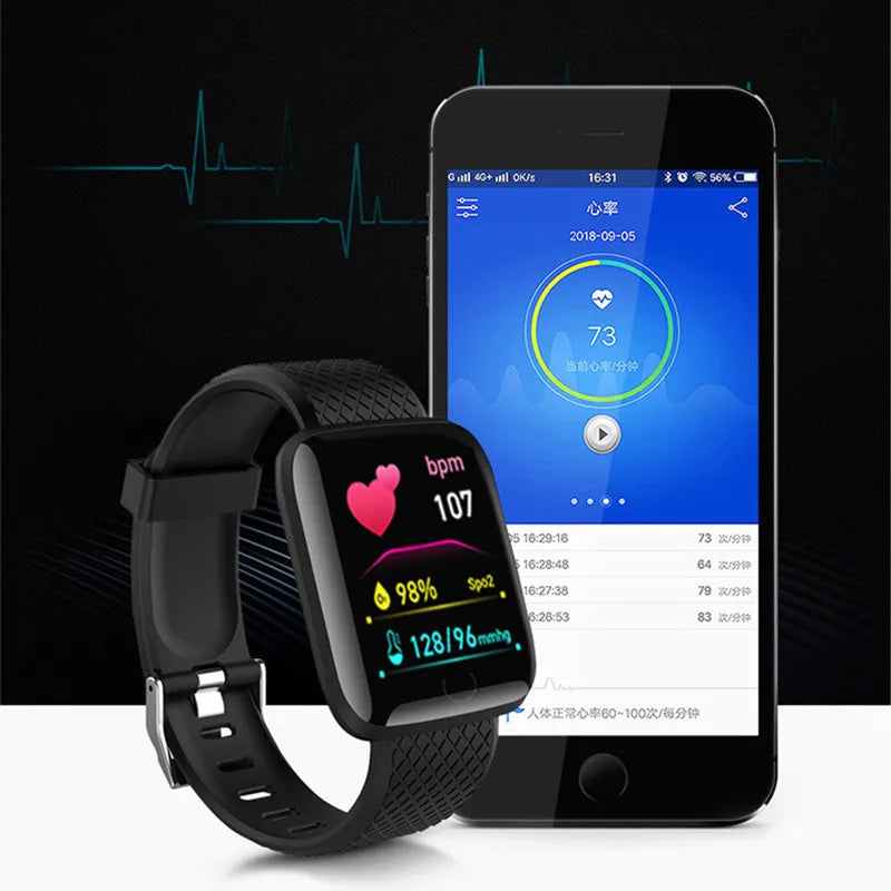 116plus Smart Watch Men and Women Full Touch Screen Sport Fitness Watch Man IP67 Waterproof Bluetooth For Ios Android