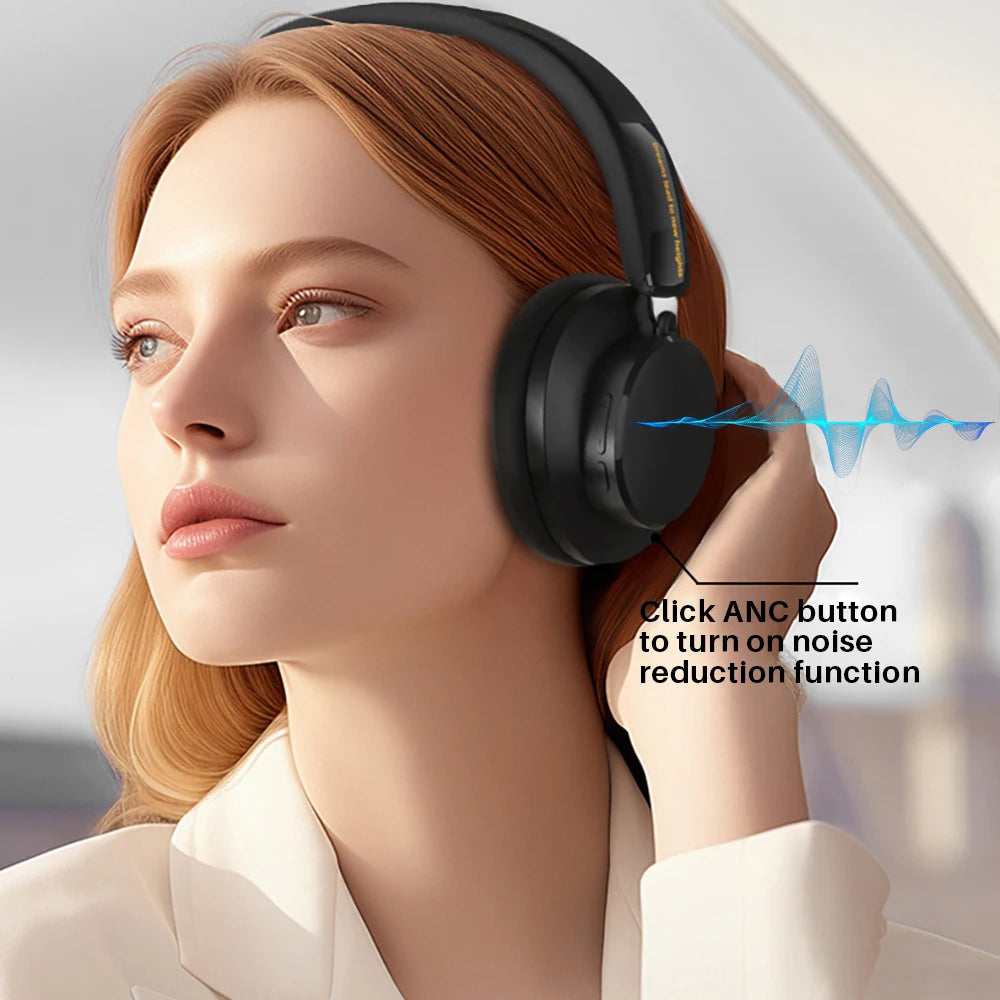 ANC Noise Cancelling Headphones Bluetooth 5.4 HIFI Stereo 40mm Driver portable Over Ear 60H Time