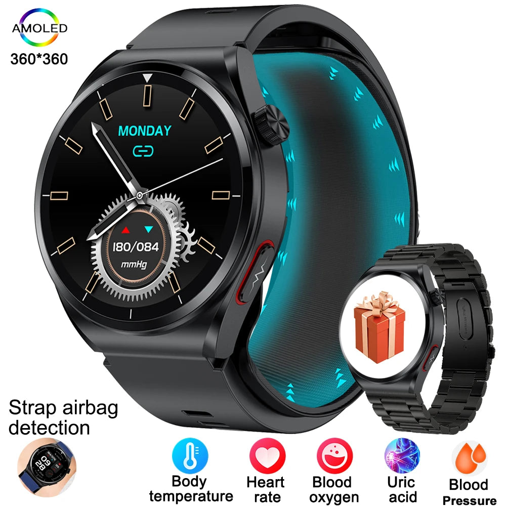 Smart Watch 2025 New For huawei Airbag air Pump ECG Blood Pressure watch Uric Acid  Lipids health mens waterproof