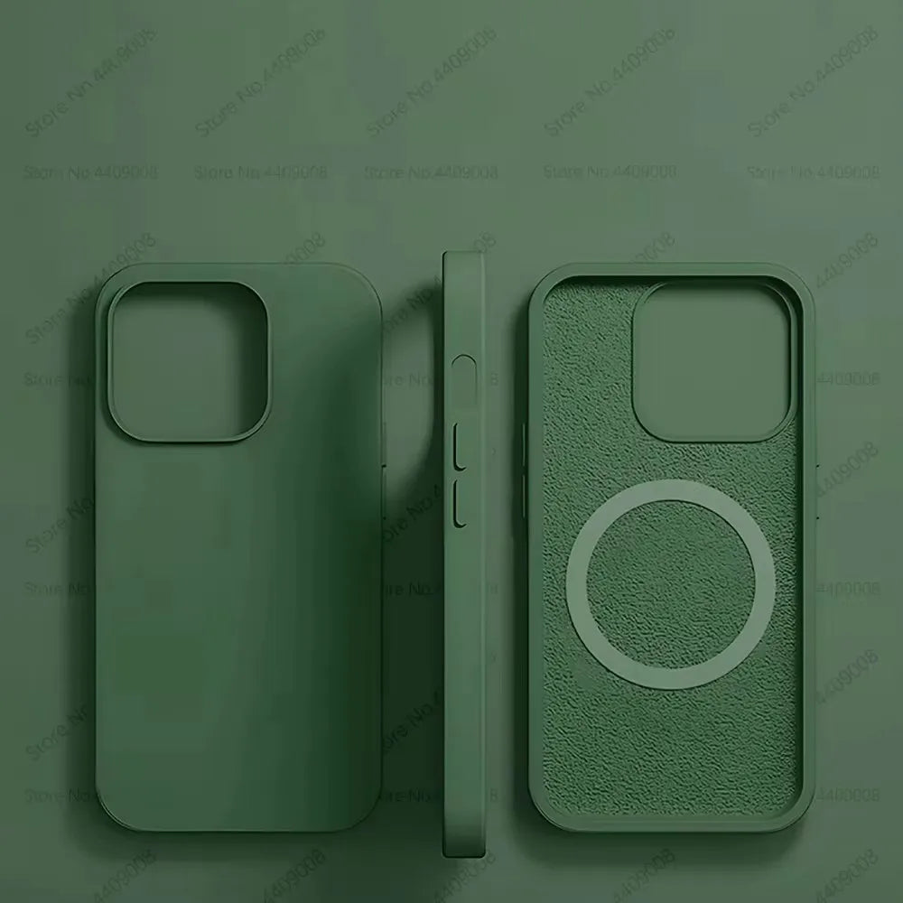 For Apple iPhone 16 15 14 13 Pro Max Plus For Magsafe Luxury Magnetic Liquid Silicone Case Shockproof Wireless Charge Soft