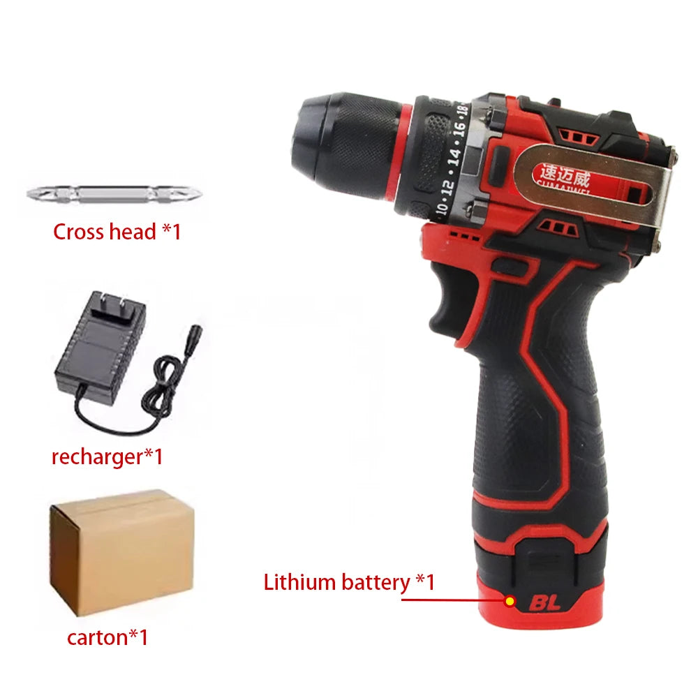 PINTUDY 16.8V Brushless Cordless Impact Drill with Metal Ratchet Chuck