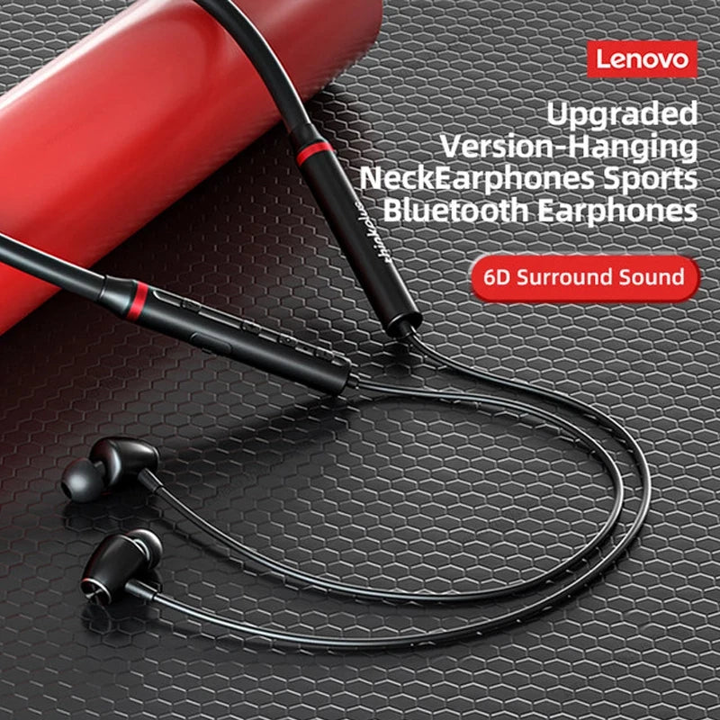 100% Original Lenovo HE05X Bluetooth 5.0 Earphones Waterproof Wireless HIFI Sound Magnetic Neckband X8H Sports