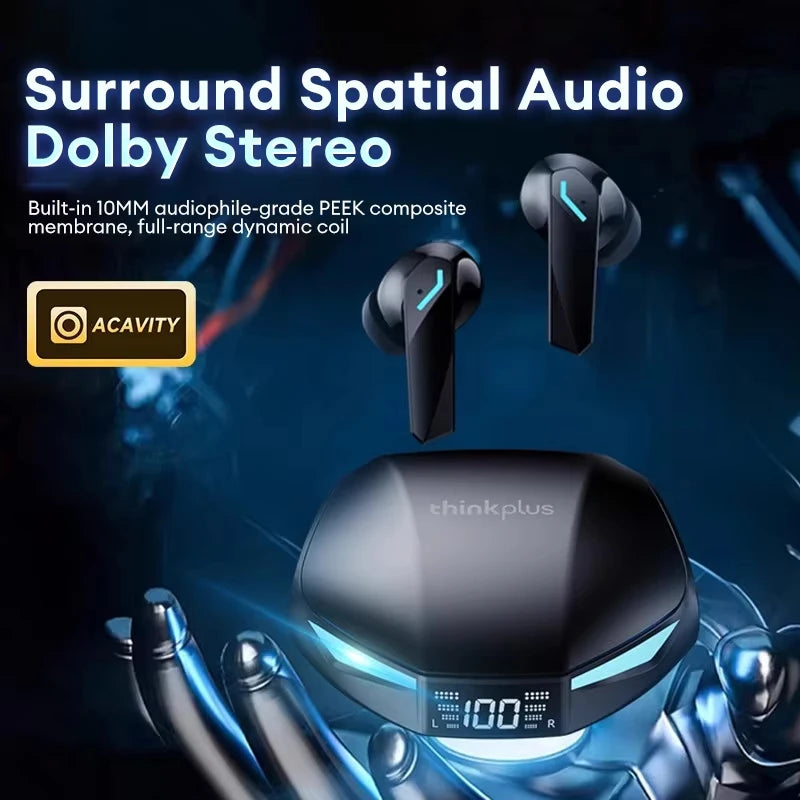 Original Lenovo XT53 Earphone Wireless Upgrade Bluetooth 5.4 Headphones Noise Reduction LED Low Latency Gaming