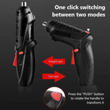 Portable Cordless Electric Screwdriver 47-in-1 – 90° Rotation with LED