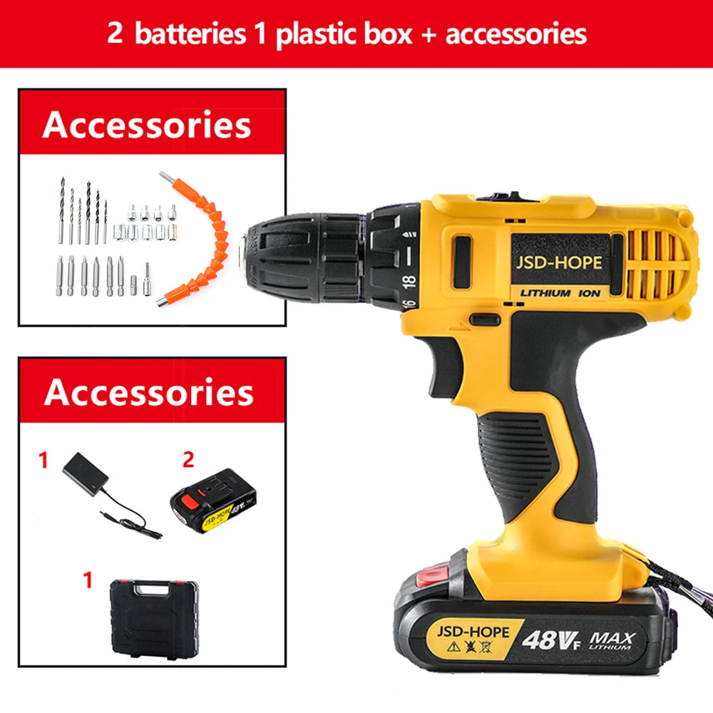 Electric Hammer Drill – Rechargeable Lithium Battery Hand Drill