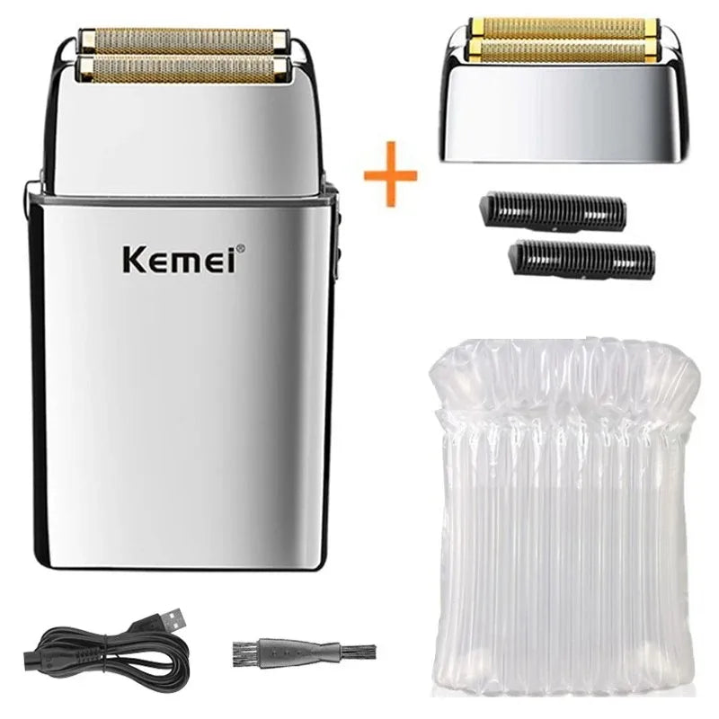 Kemei TX5 Pro Metal Electric Shaver – Rechargeable Barber Hair Clipper for Men