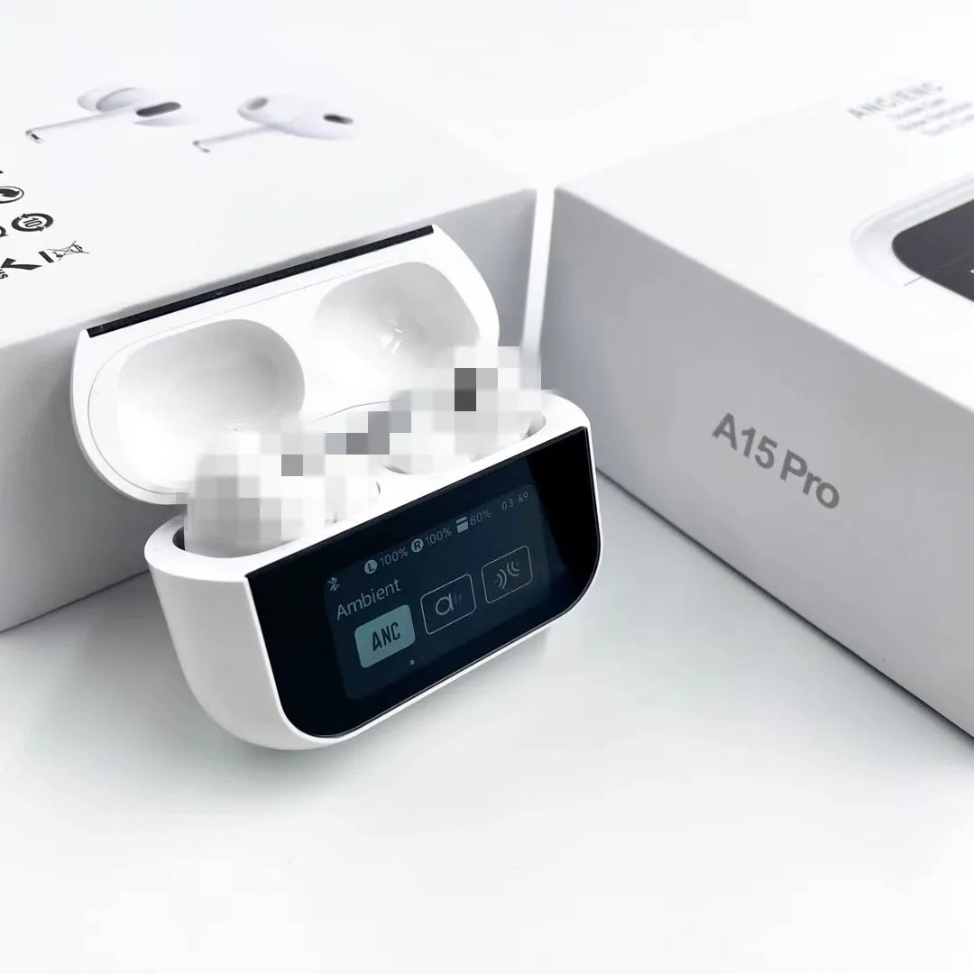 New arrival full-color touch screen a9pro noise reduction bluetooth headset suitable for in-ear wireless headphones with super