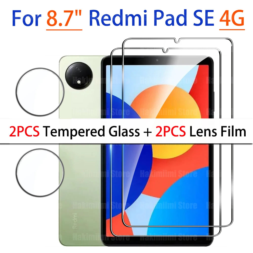 Screen Protector for Redmi Pad SE 4G (8.7 inch) 2024 Tablet Tempered Glass Film Rear Camera Anti-fall/Anti-scratch 8.7