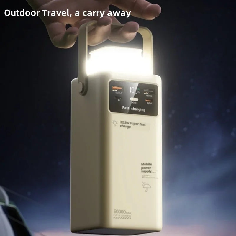 With Built-in Cable Powerbank 50000mah Camping Light Portable Outdoor Emergency Smartphone