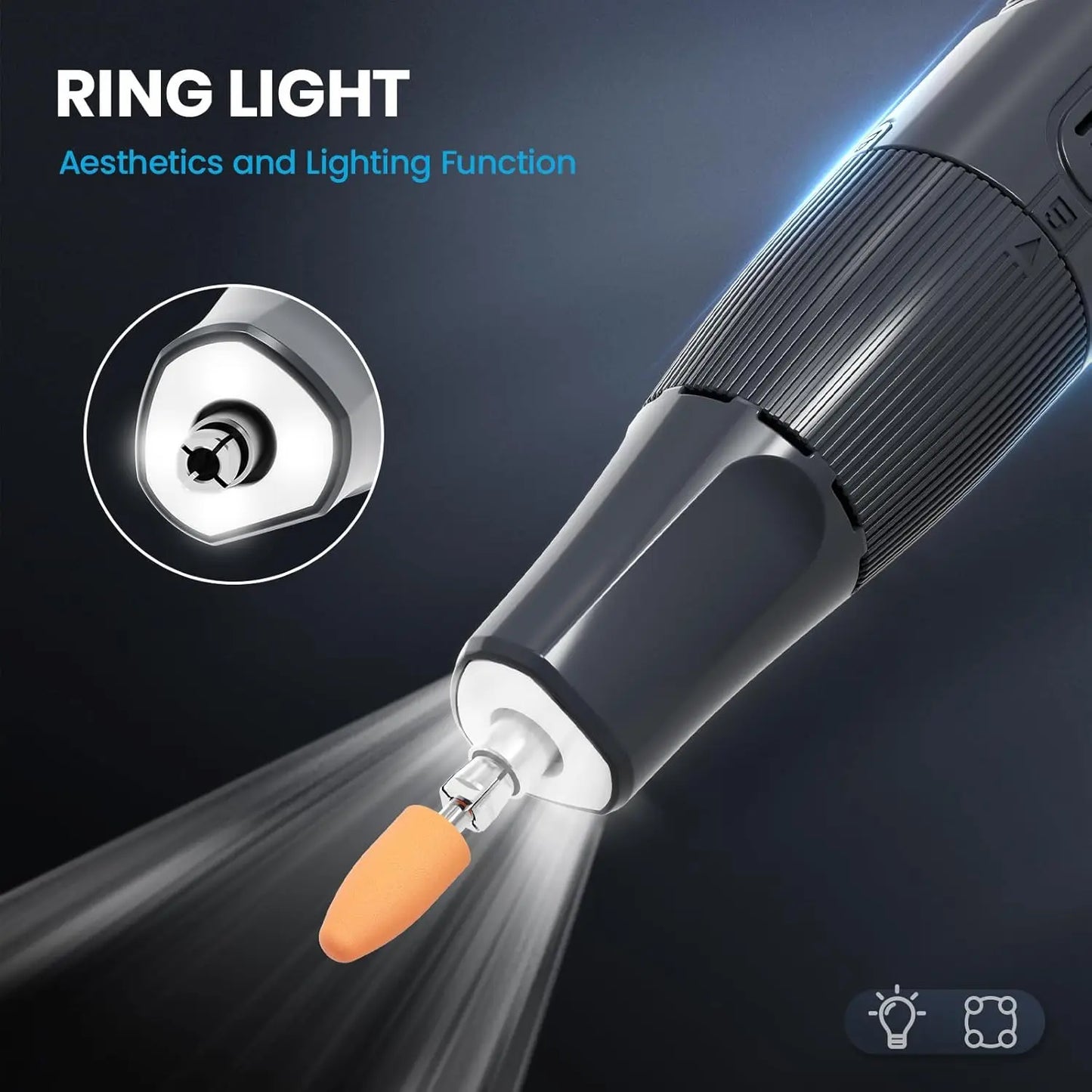 CreationSpace 8V Cordless Rotary Tool Kit – 5-Speed with Digital Display & Auto-Lock Chuck for Drilling & Engraving