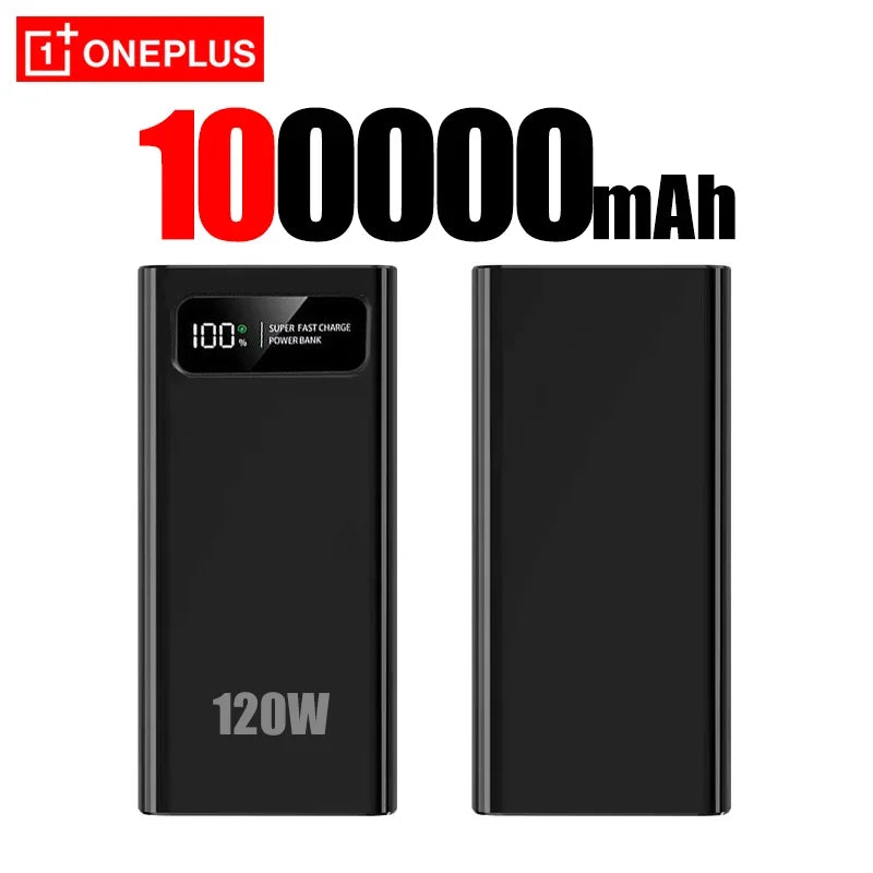 OnePlus 200000mAh LED Digital Display Super Fast Power Bank High Capacity 120W Charging Portable External For IPhone