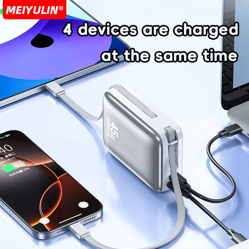 For Laptop 20000mAh 45W Power Bank 10000mAh USB C Cable Fast Mobile External Battery For iPhone Samsung Xiaomi