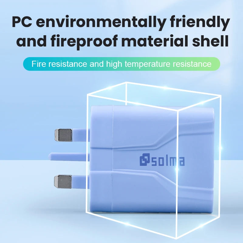 UK Standard 3 Ports USB Travel Charger Macaron Color Mobile Plug Universal Wall Style