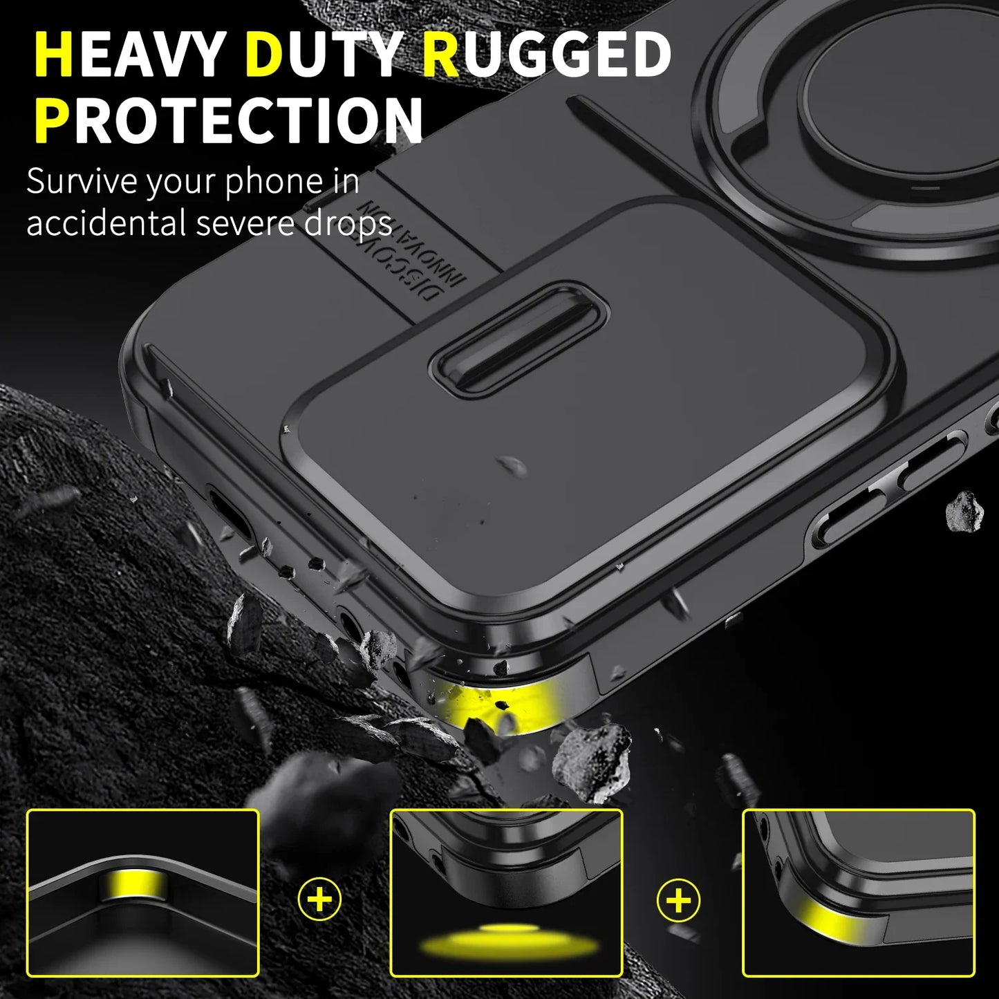 Shockproof Magnetic Case for Honor 400 Pro 5G Slide Camera Lens Ring Stand Protect Cover for Honor 400 Lite X9C Magic7