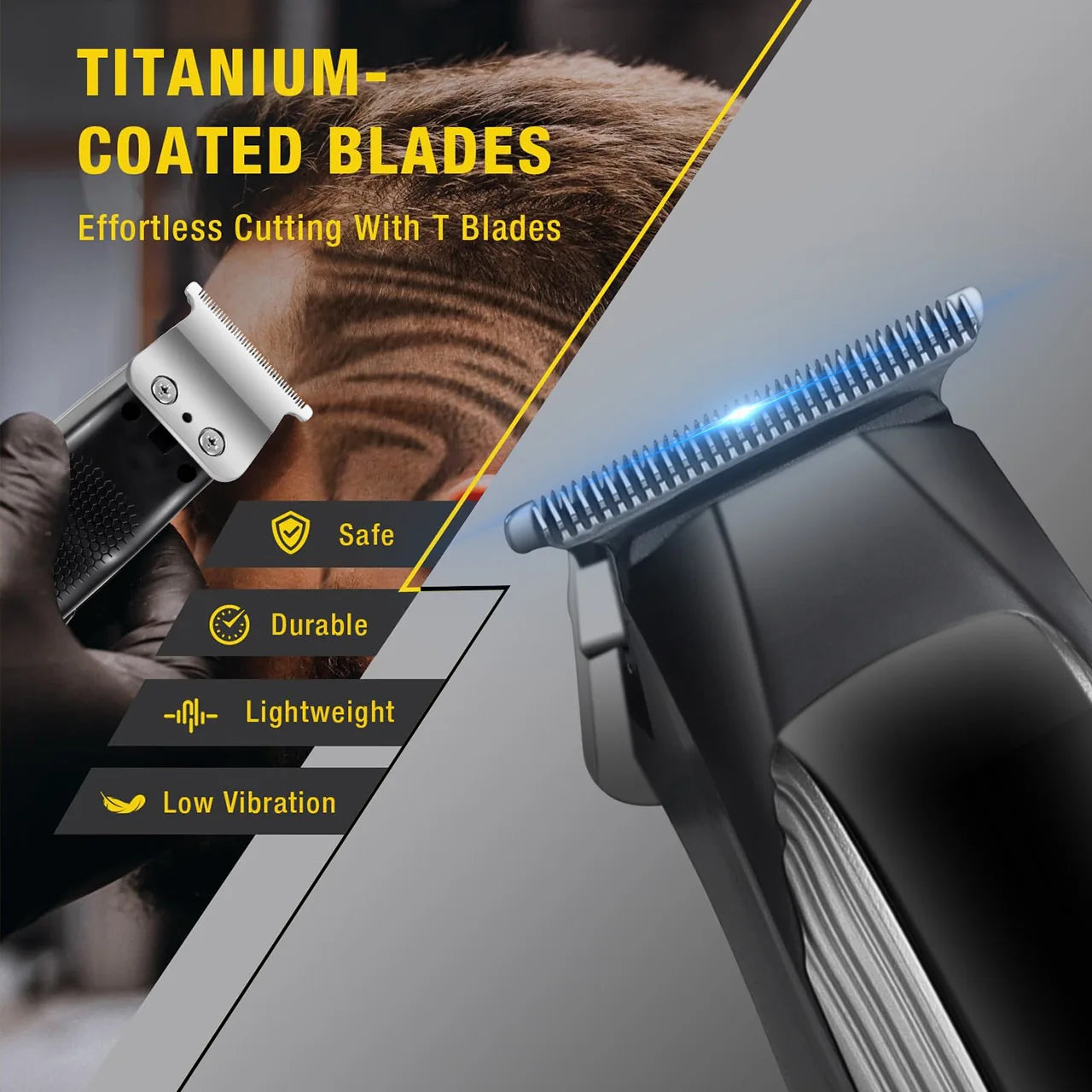 SURKER Professional Hair Clipper – Ceramic Blade, LED Display, USB Charging