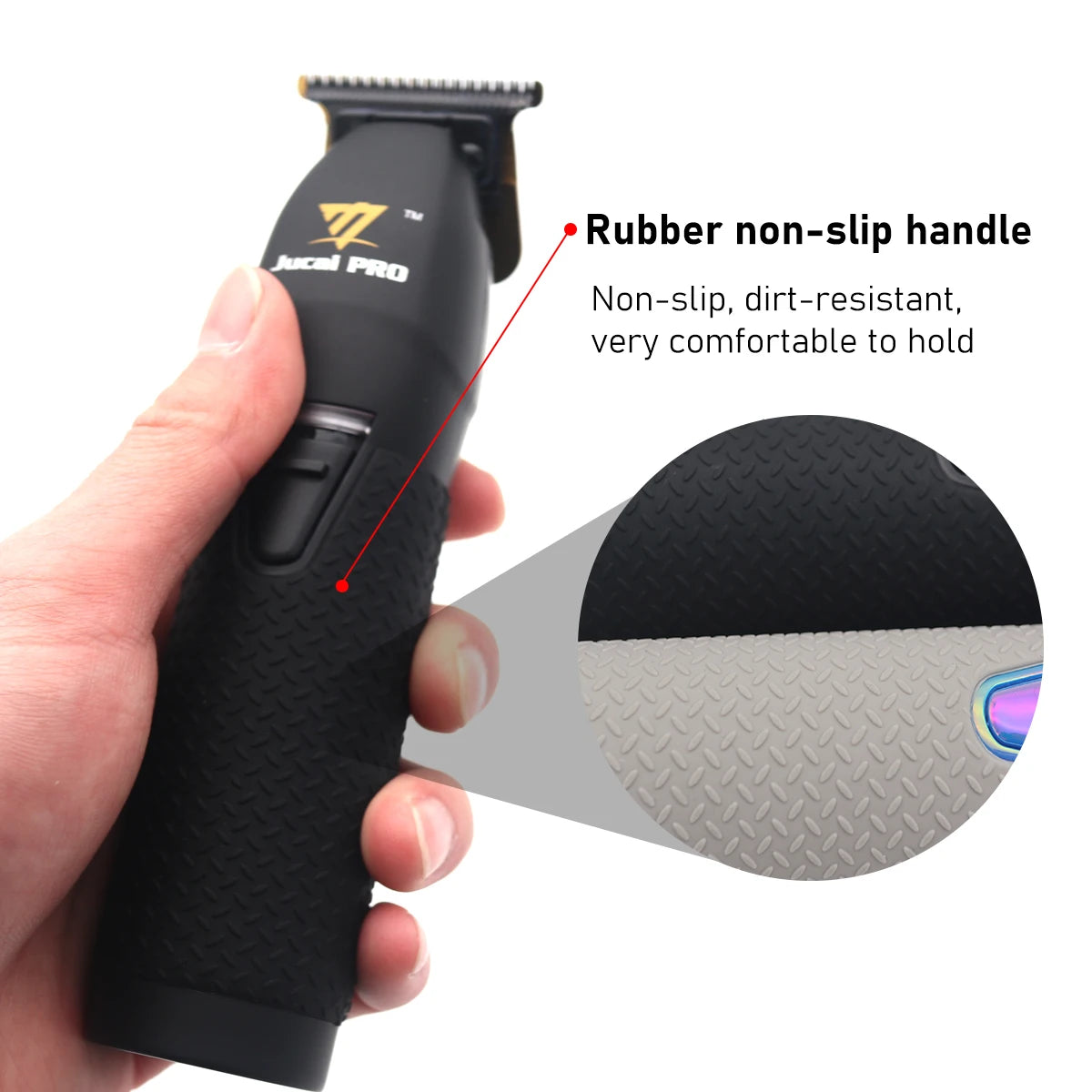 JUCAI Pro Wireless Hair Clipper – 0 Tooth Pitch, 7200RPM, Ultra-Thin Design