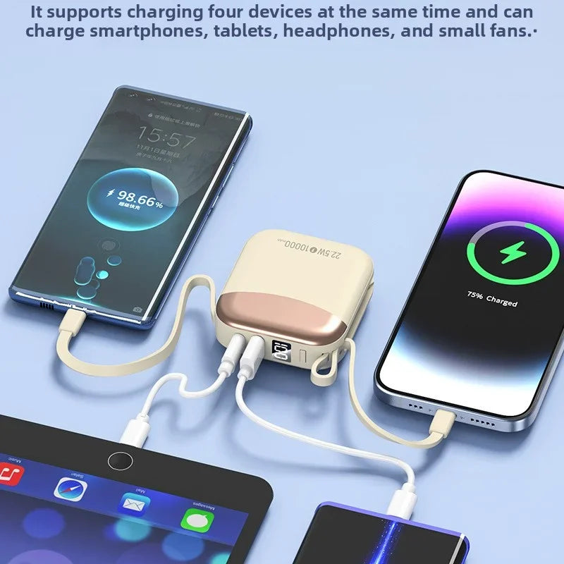 Certification 10000mAh Mini Power Bank 66W Fast Charge External Battery for iPhone Xiaomi Huawei Samsung
