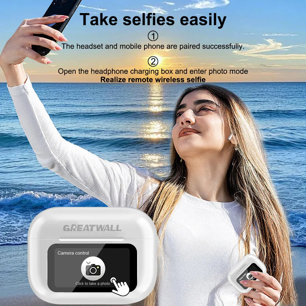 Original GREATWALL TWS Wireless Bluetooth Earphones HiFi HD Call Earbuds Music Headsets Touch Control With Built-In Microphone