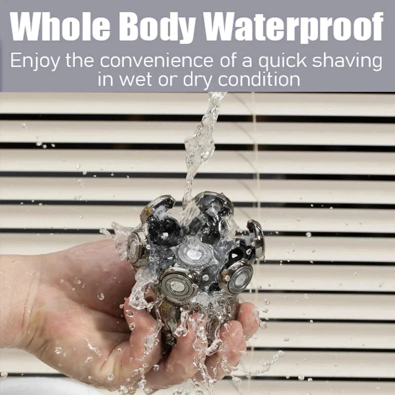 7D Floating Head Electric Shaver – Portable Waterproof Beard & Skull Trimmer for Men