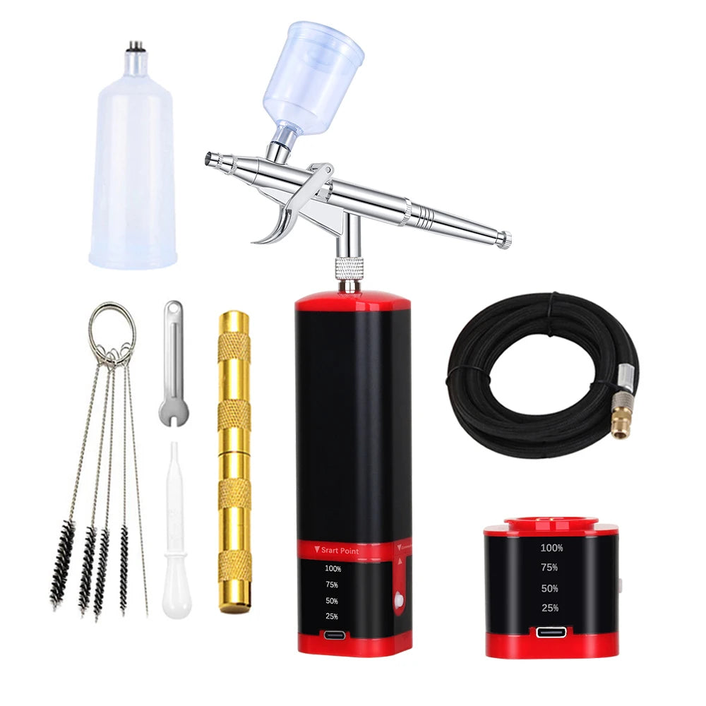 TM100-116W Mini Airbrush Kit with Compressor – for Cake, Tattoo & Crafts