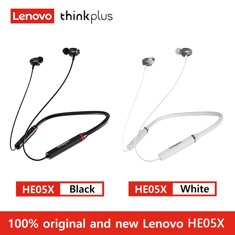 100% Original Lenovo HE05X Bluetooth 5.0 Earphones Waterproof Wireless HIFI Sound Magnetic Neckband X8H Sports