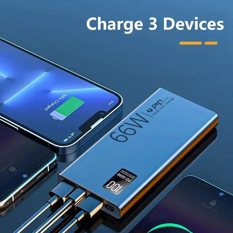 66W 20000mAh Fast Charger Power Bank Portable Charger USB Two-way Quick for iPhone Xiaomi Huawei Samsung slim