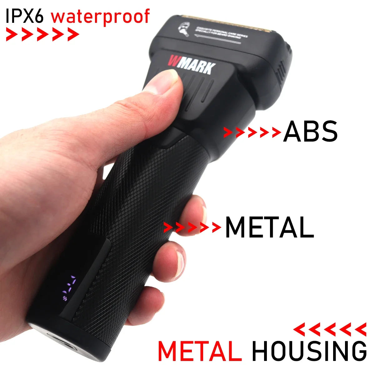 WMARK NG-7982 Electric Hair Clipper – Stainless Steel Titanium-Plated Two-Blade Razor