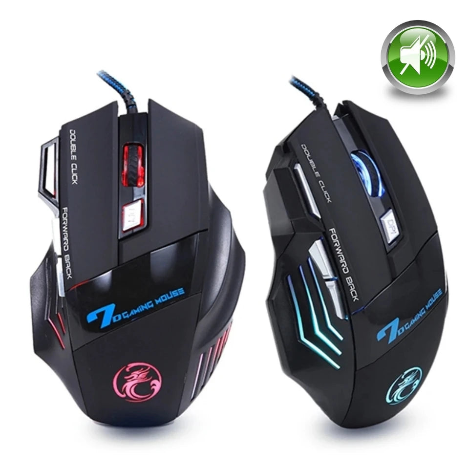 Wired Gaming Mouse Gaming Computer Mouse RGB Backlit Ergonomic Mouse Silent Rear Mouse LED 7 Button USB