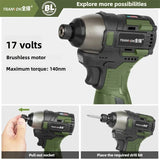 Cordless Brushless Electric Impact Drill 140N.m with Metal Ratchet Chuck