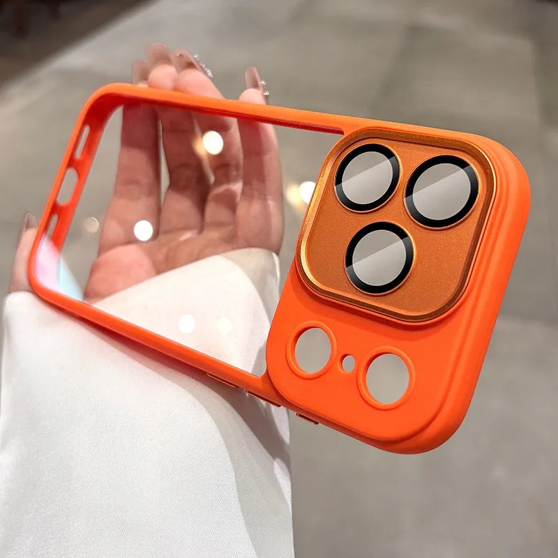 Luxury Hard Acrylic Transparent Case for iPhone 17 Air 13 14 15 16 17 Pro Max Plus 12 11 Lens Film Protection Shockproof