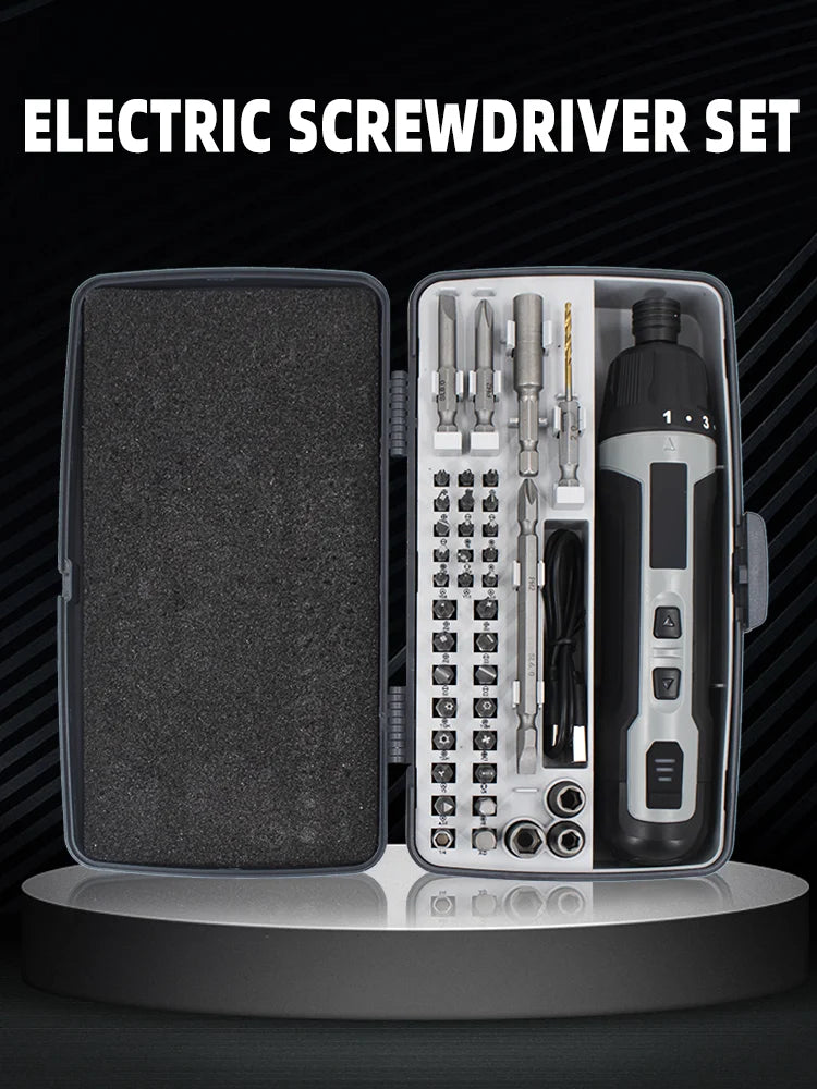 6-Speed Torque Cordless Electric Screwdriver Rechargeable 2000mAh Mini Drill 3.6V Power Tools Set Household Maintenance Repair