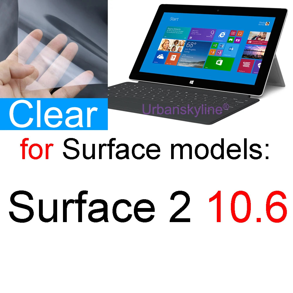 Screen Protector for Surface Pro 10 9 8 7 6 5 4 3 2 X for Microsoft Laptop 7 GO 3 Book 3 2 1 RT Film Clear Studio HD Skin Guard