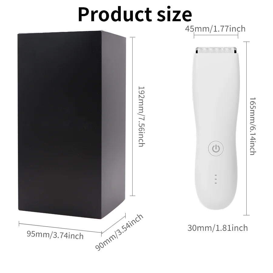 Men’s Waterproof Body Trimmer – Skin-Safe Blades, 90Min Cordless Grooming Kit