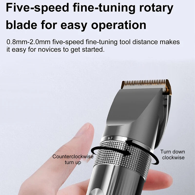 Professional Electric Hair Clipper – Waterproof, LED Display, USB Charging Set