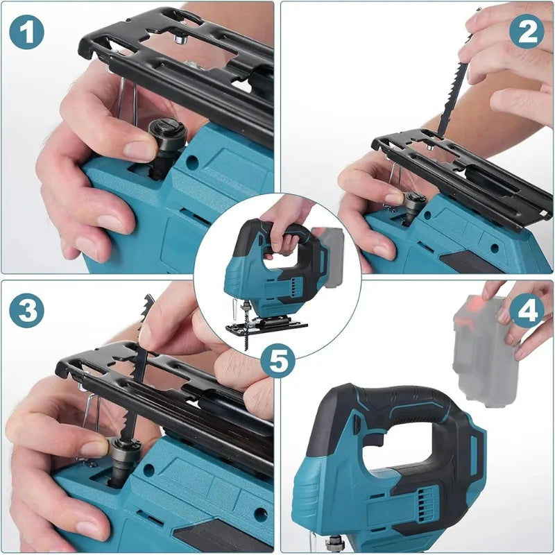Cordless Jig Saw for Makita 18V-21V – LED & Infrared Cutting Assist (No Battery)