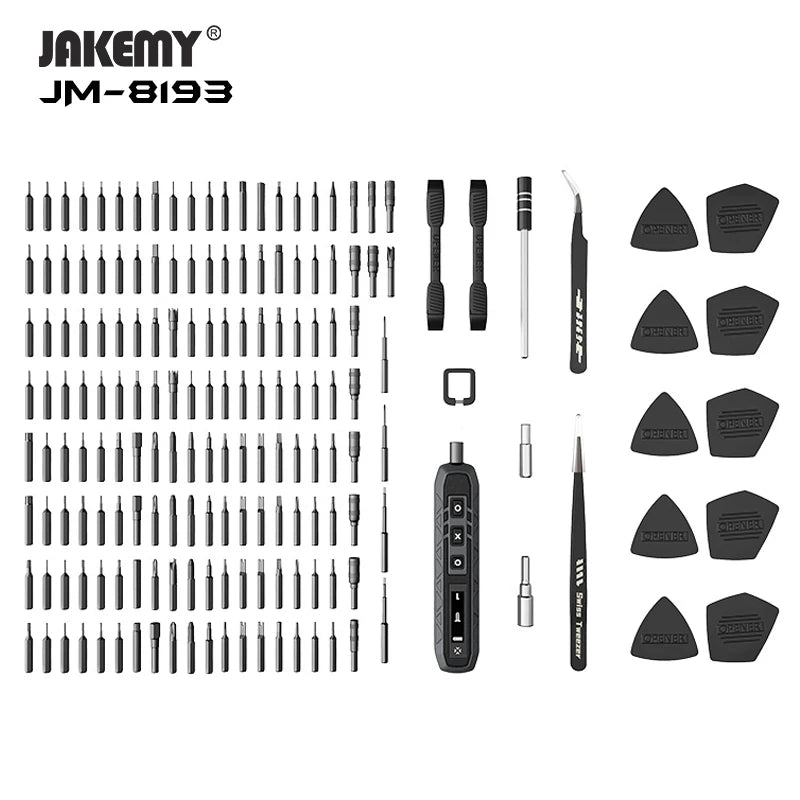 JAKEMY 180-in-1 Precision Cordless Electric Screwdriver Set – Multifunctional Repair Tool for Phone & Electronics