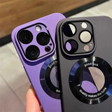 Luxury Frosted Solid Color Case For iPhone 17 16 Pro Max 17 Air 11 12 13 14 15 Plus For Magsafe Magnetic Camera Protection Cover