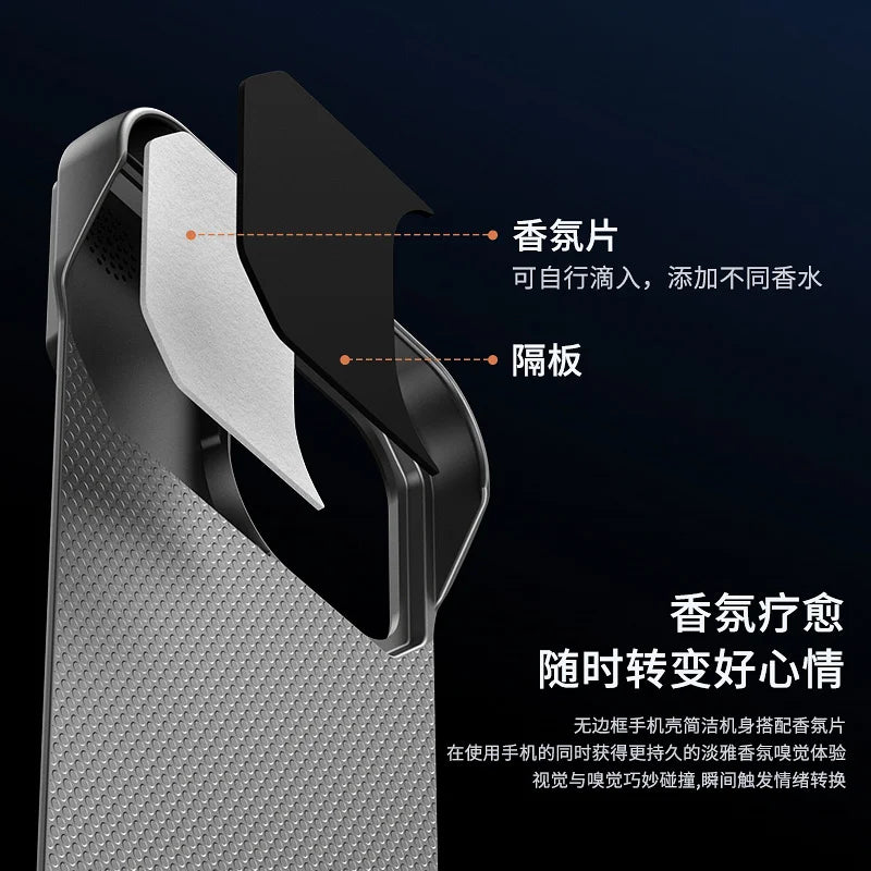 Luxury Magnetic PU Leather Aromatherapy Phone Case For iPhone 17 Air 11 12 13 14 15 16Pro Max Wireless Charging Borderless