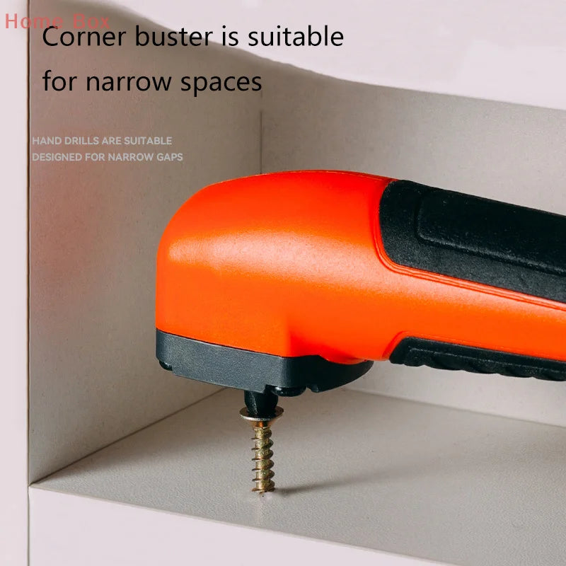 Multifunctional Electric Corner Screwdriver – High Torque 90° Right Angle Manual Tool (Blue & Orange)