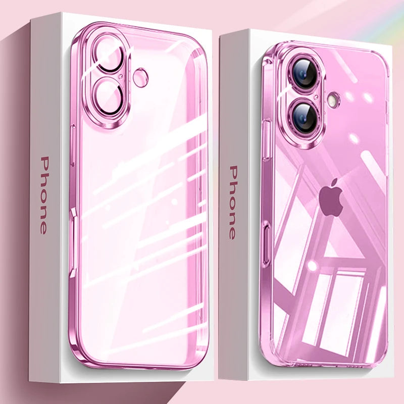 Official 17 Air Series Original Color Phone Case for iPhone 16 15 14 13 12 11 Pro Max Plus Transparent Simplicity TPU Soft