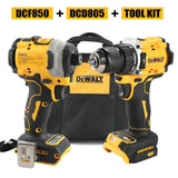DeWalt DCD805 & DCF850 Brushless Electric Drill & Impact Driver Kit
