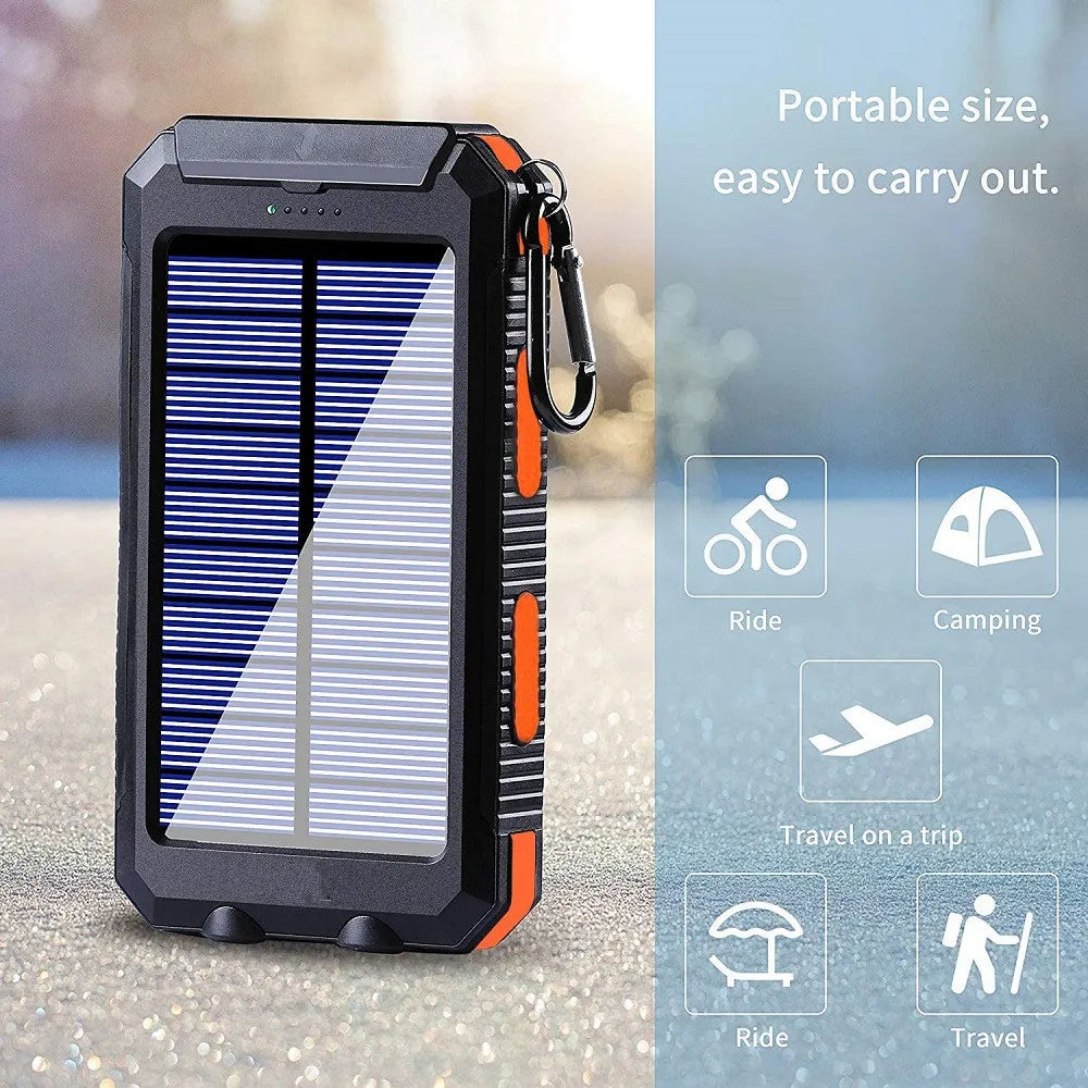 Solar Power Bank 80000mAh Portable External Battery Charger Strong Light LDE Light for All Smartphones