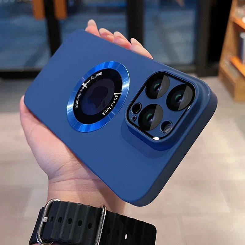 Luxury Frosted Solid Color Case For iPhone 17 16 Pro Max 17 Air 11 12 13 14 15 Plus For Magsafe Magnetic Camera Protection Cover