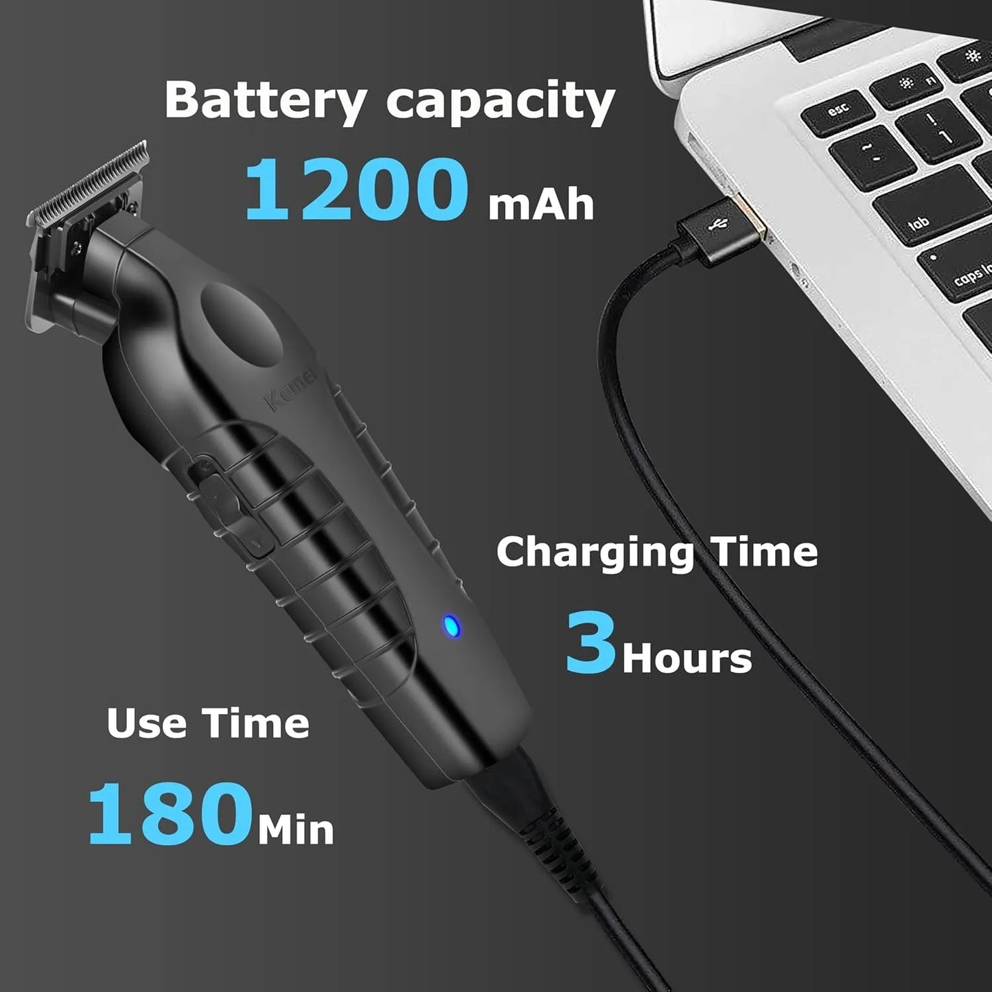 Kemei 2299/2296 T95 Professional Hair Clipper – Cordless Trimmer & Foil Shaver